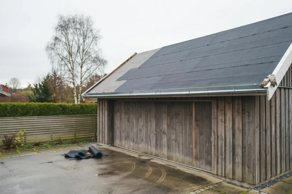 l gga om papptak p garage eller f rr d underarbete fall och detaljer som avg r h llbarheten